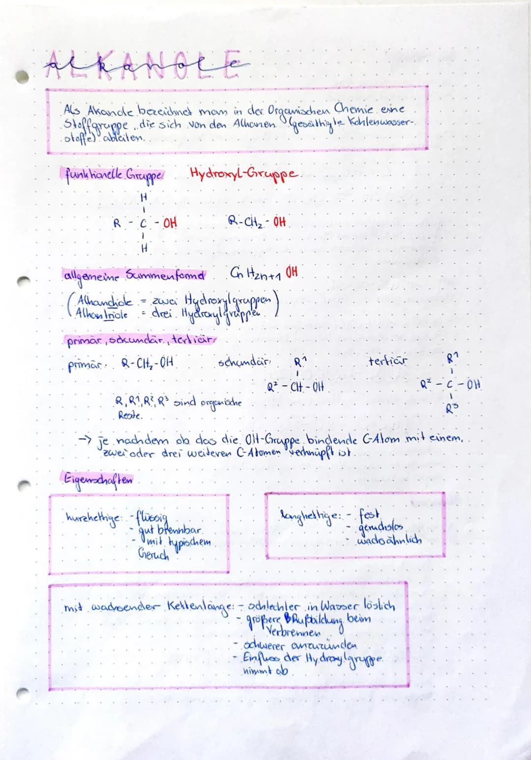 Alkanole
Als Akande bezeichnet man in der Organischen Chemie eine
Stoffgruppe..die sich von den Alhanen (gesättigte Kohlenwasser-
funktionel