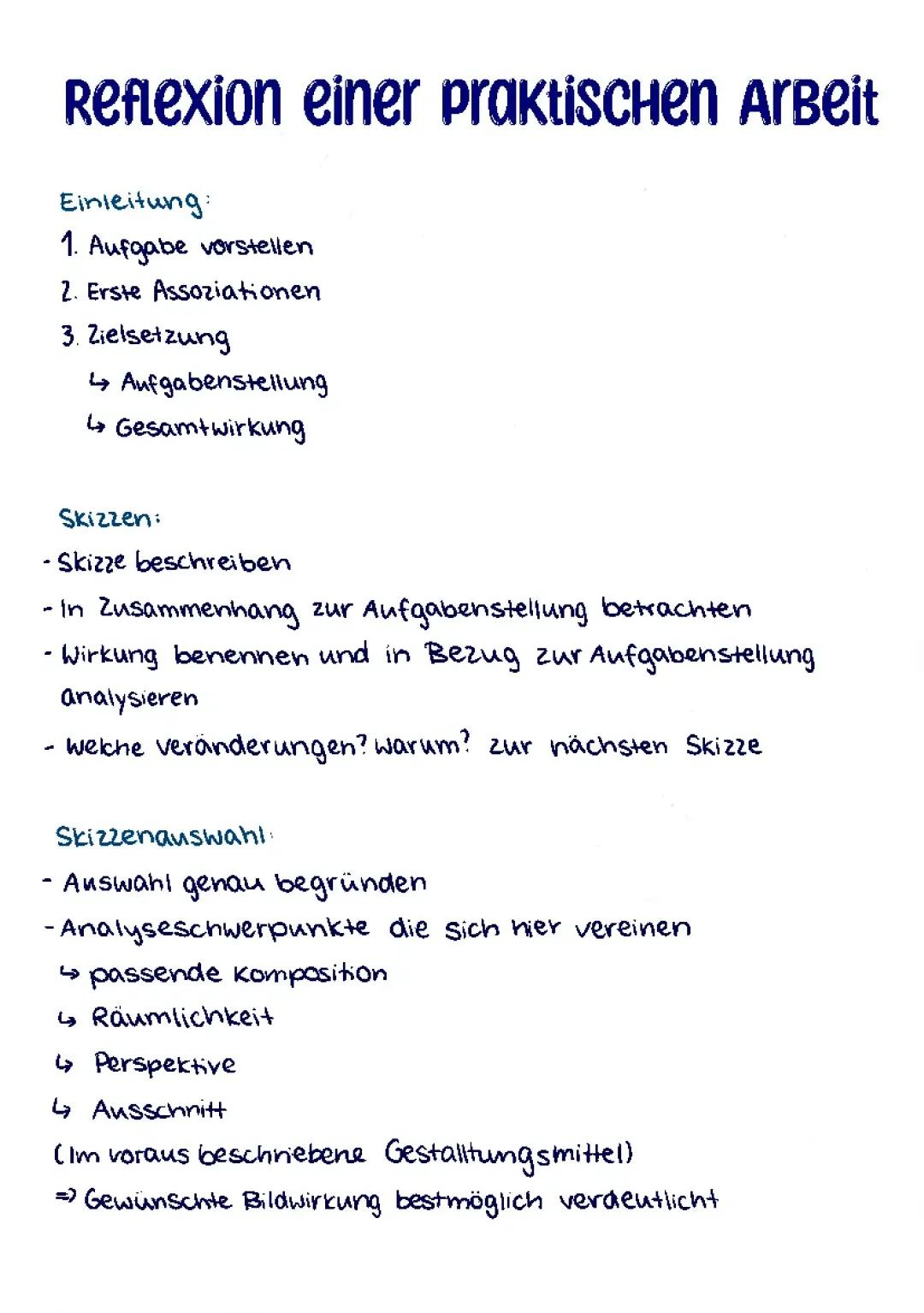 Reflexion einer praktischen Arbeit 