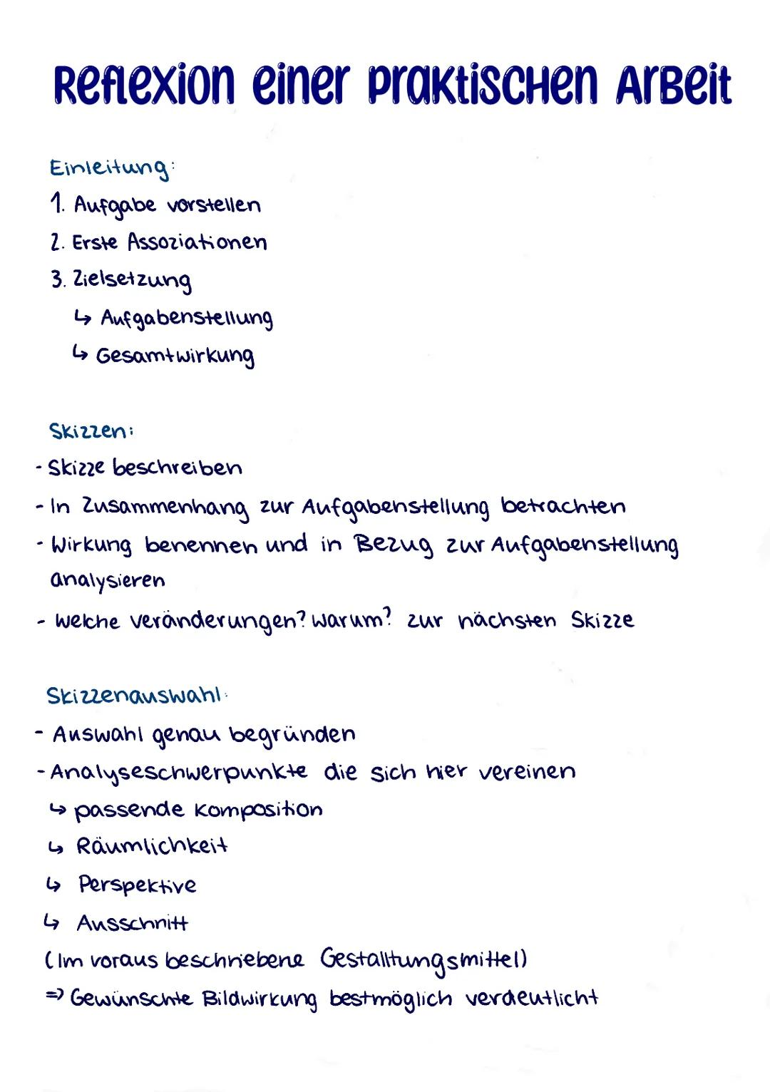 Reflexion einer praktischen Arbeit
Einleitung
1. Aufgabe vorstellen
2. Erste Assoziationen
3. Zielsetzung
↳ Aufgabenstellung
↳ Gesamtwirkung