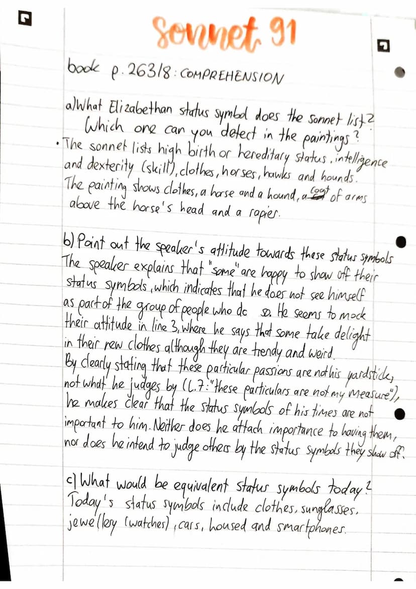 IC
sonnet 91
- William SHAKESPEARE
G
book p. 263/9: ANALYSIS
Analyse the structure of the sonnet and explain how this structure supports its