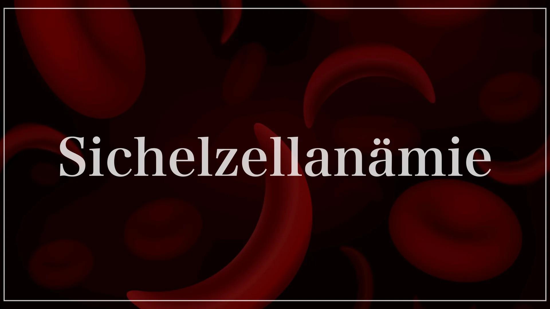Sichelzellenanämie # Gliederung

## 01
Definition

## 02
Ursachen

## 03
Symptome

## 04
Verbreitung

## 05
Malaria

## 06
Behandlung 01 Def