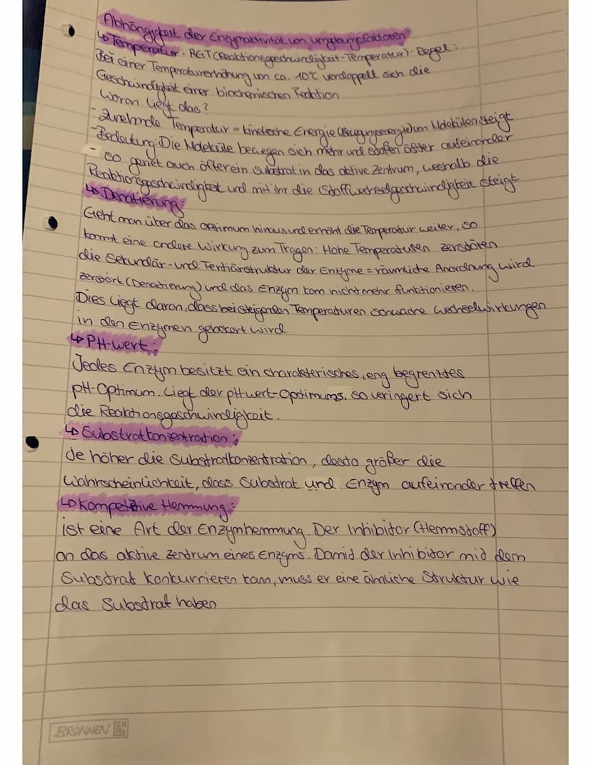 Definition des Begriffs, Enigma²
Lo Enzyme sind Eiweiße, die als Biokatalysator biochemische
Reaktionen im
Selbet verändert zu werden.
organ