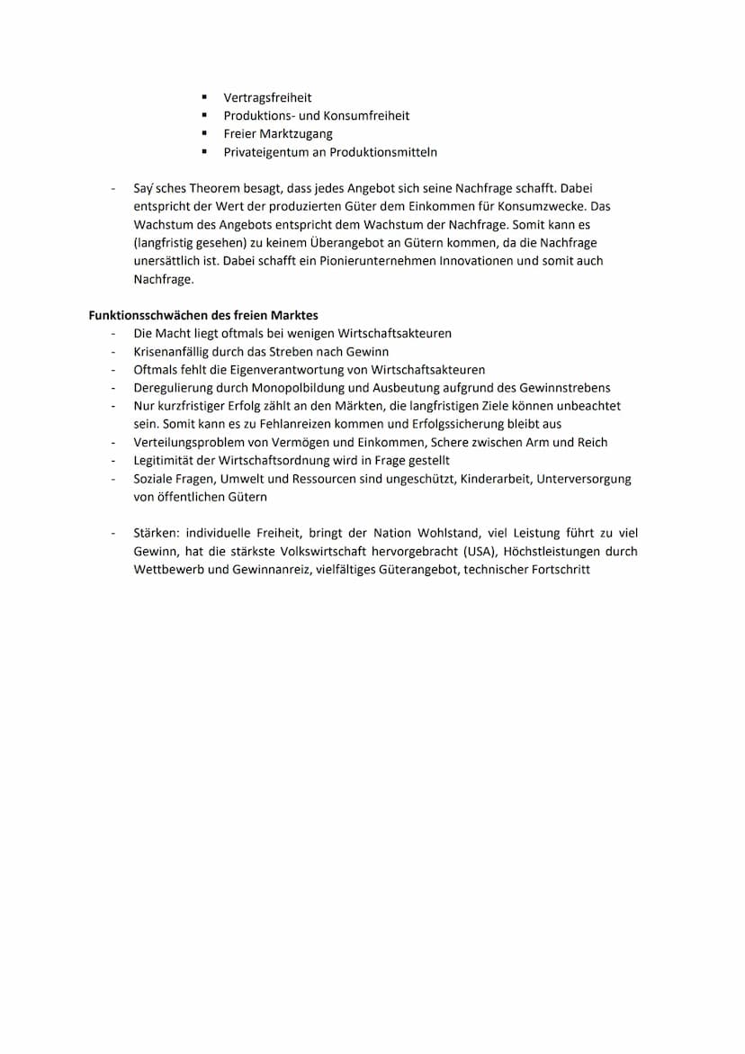 Idee der marktwirtschaftlichen Selbstregulation (z. B. Adam Smith, Say sches Theorem)
Adam Smith, Jean Baptiste Say, David Ricardo, John Stu
