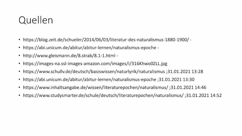 Naturalismus Epoche
Definition
lat. Natura: ,,Natur"
Zwischen 1880 und 1900
Naturalismus = detaillierte Darstellung der Wirklichkeit (Gesell