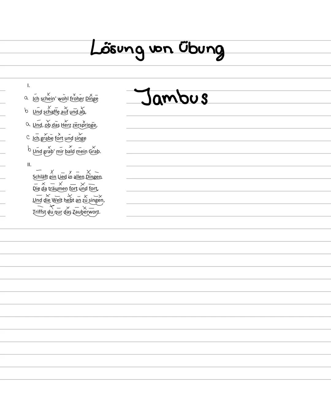 Fach: Deutsch

# Metrum

Themen Lyrik

Jambus unbeton, beton -x-x

Trochäus beton, unbeton x-x-

Daktylus beton, 2x unbeton -x--x--

Anapäst