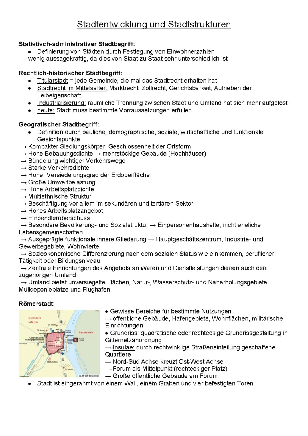 Stadtentwicklung und Stadtstrukturen 
