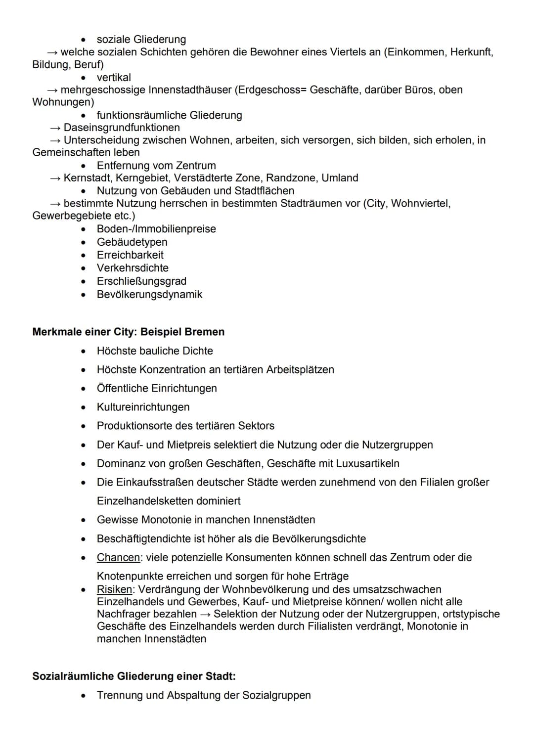 Statistisch-administrativer Stadtbegriff:
Definierung von Städten durch Festlegung von Einwohnerzahlen
→wenig aussagekräftig, da dies von St