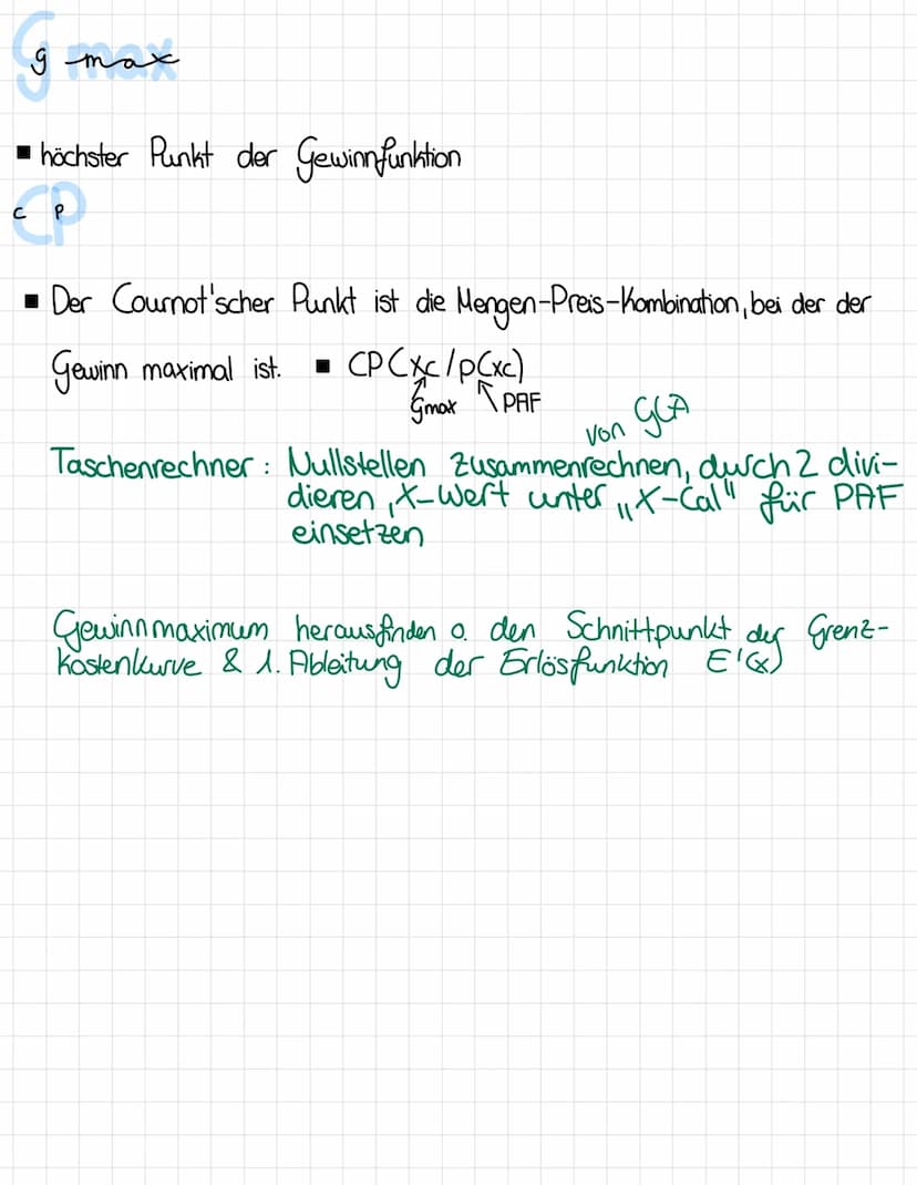 Themen
●
•
.
Gewinnschwelle
Gewinngrenze Nutzengrenze ✓
Nutzenschwelle & BEP
스
• Hochpunkt 1 Gewinnmaximum
Cournotscher Punkt v
• Break-even