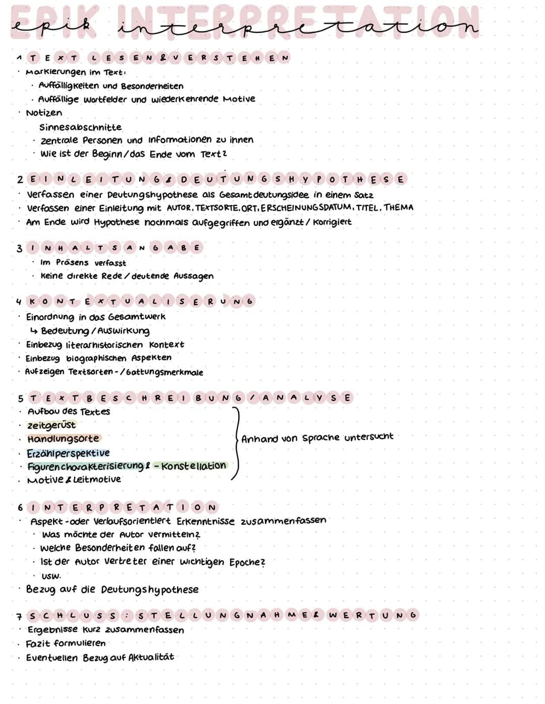 epis interpretation
ATEX T LES EN & VERSTEHEN
Markierungen im Text:
· Auffälligkeiten und Besonderheiten
Auffällige Wortfelder und wiederkeh