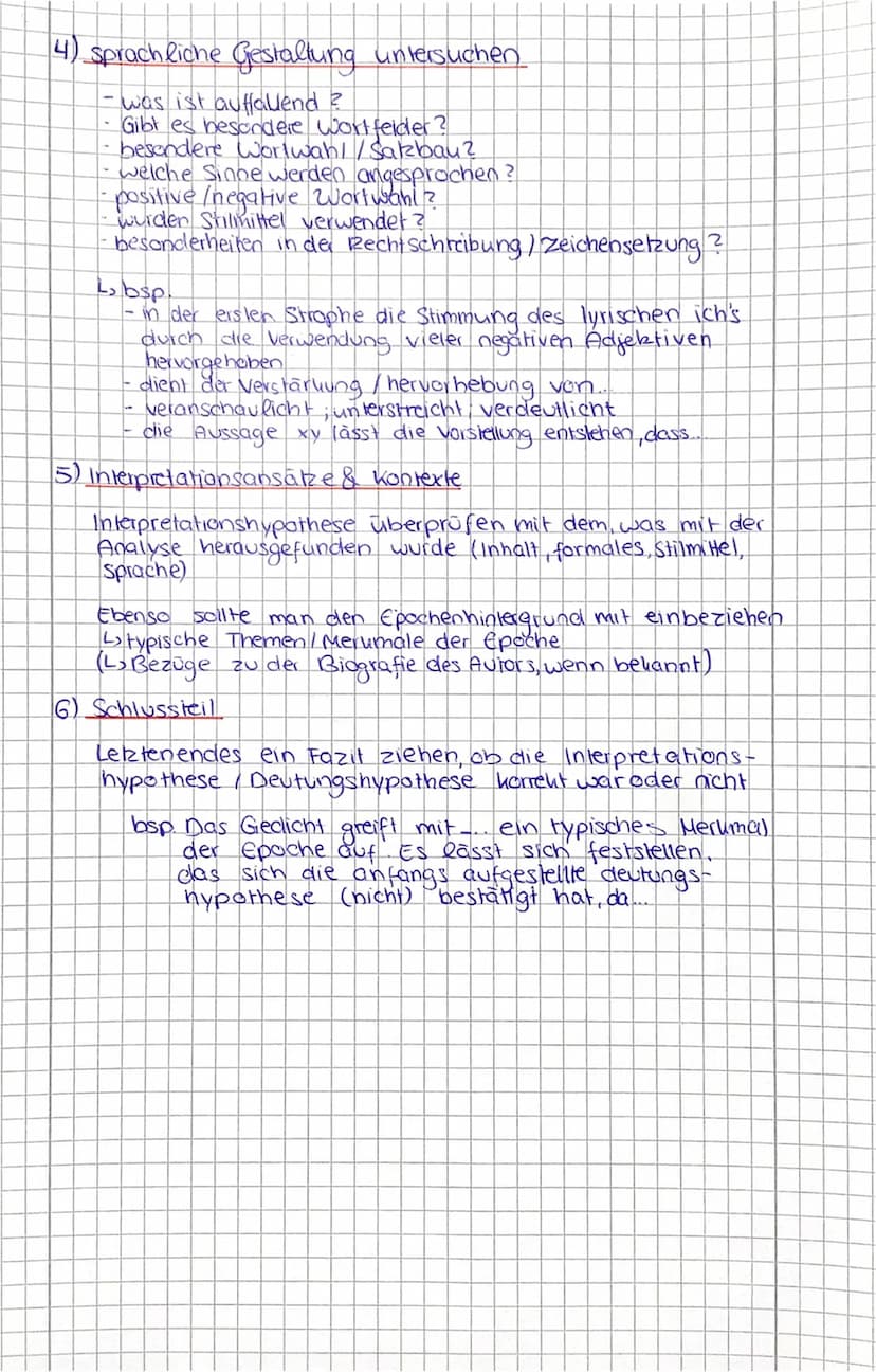 GEDICHTSANALYSE
1) Einleitungssatz
11-Welche Stimmung ?
- Welche Gedanken ?
worum handelt die Thematik 2
-Was sagl der Titel über das Gedich
