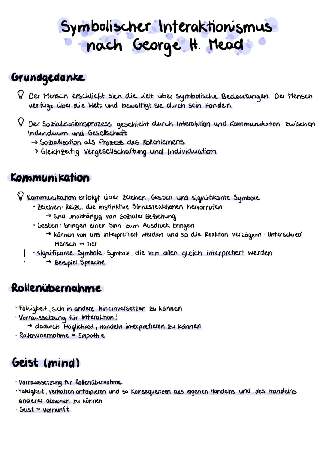 Mead Symbolischer Interaktionismus einfach erklärt - i, me und Selbst