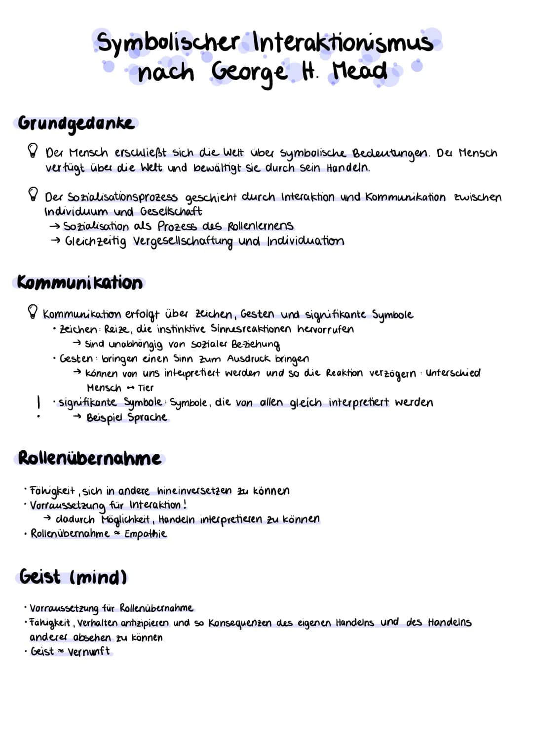 Grundgedanke
Der Mensch erschließt sich die Welt über symbolische Bedeutungen. Der Mensch
verfügt über die Welt und bewältigt sie durch sein