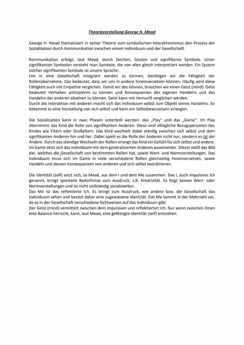 Grundgedanke
Der Mensch erschließt sich die Welt über symbolische Bedeutungen. Der Mensch
verfügt über die Welt und bewältigt sie durch sein