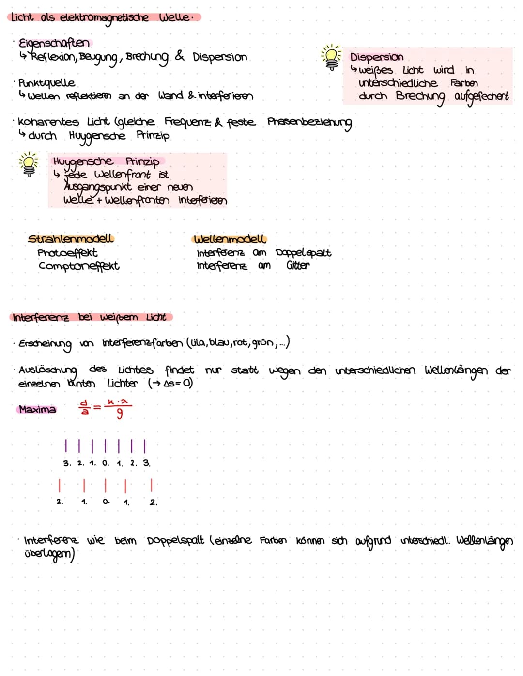 ZUSAMMENTA
MMENFASSUNG:
WELLENOFFIK / QUANTENPHYSIK
Formelsammlung
Ausbreitungsgeschwindigkeit einer Welle:
Doppelspalt/Gitter Winkelbeziehu