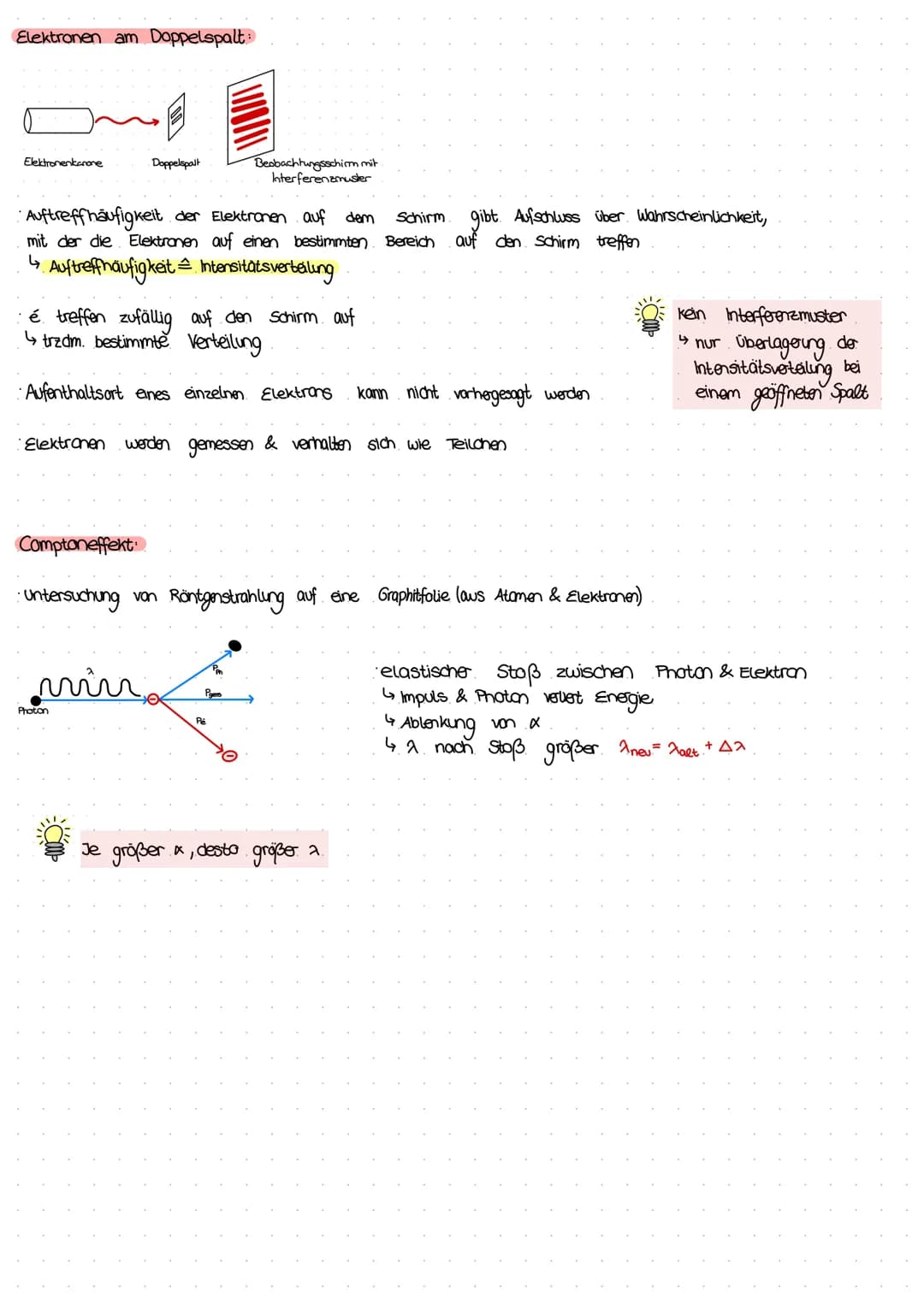 ZUSAMMENTA
MMENFASSUNG:
WELLENOFFIK / QUANTENPHYSIK
Formelsammlung
Ausbreitungsgeschwindigkeit einer Welle:
Doppelspalt/Gitter Winkelbeziehu