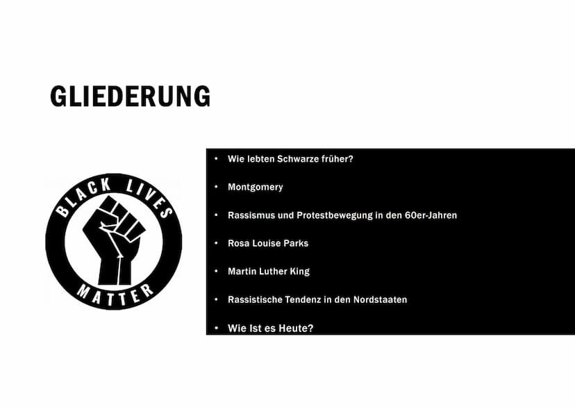 Anfang
Die Geschichte des Rassismus und der Bürgerrechtsbewegung in den USA ist eine offene
Wunde. Der Kampf für Gleichberechtigung dauert b