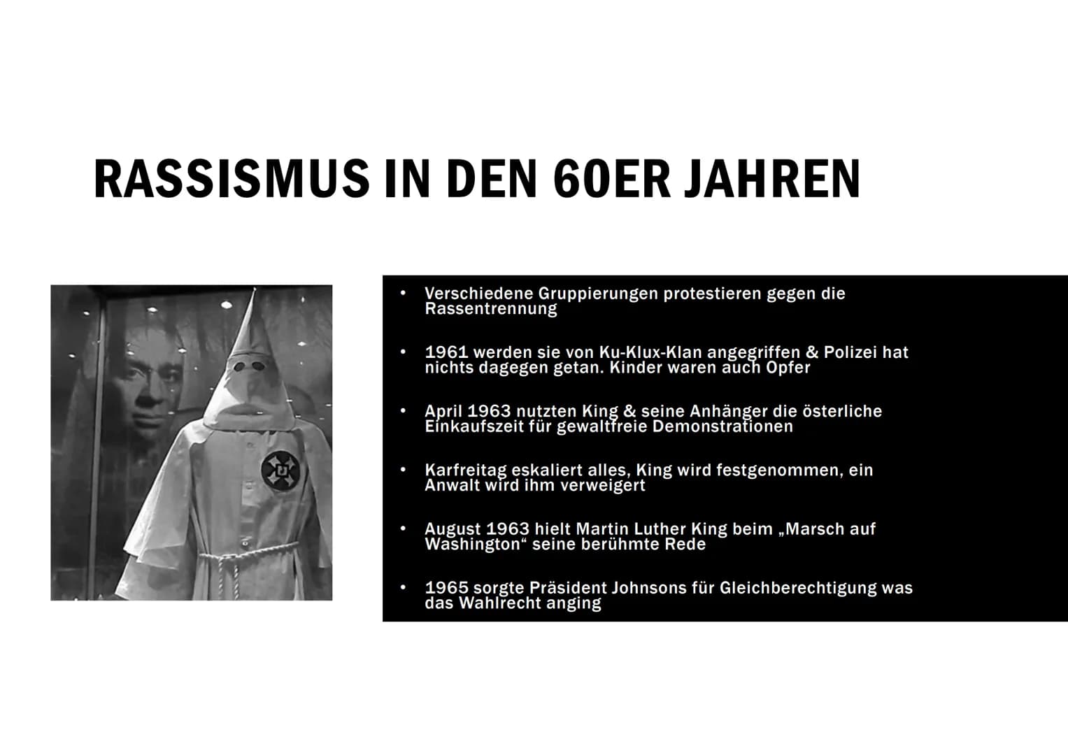 Anfang
Die Geschichte des Rassismus und der Bürgerrechtsbewegung in den USA ist eine offene
Wunde. Der Kampf für Gleichberechtigung dauert b