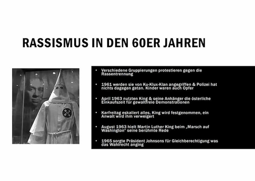 Anfang
Die Geschichte des Rassismus und der Bürgerrechtsbewegung in den USA ist eine offene
Wunde. Der Kampf für Gleichberechtigung dauert b