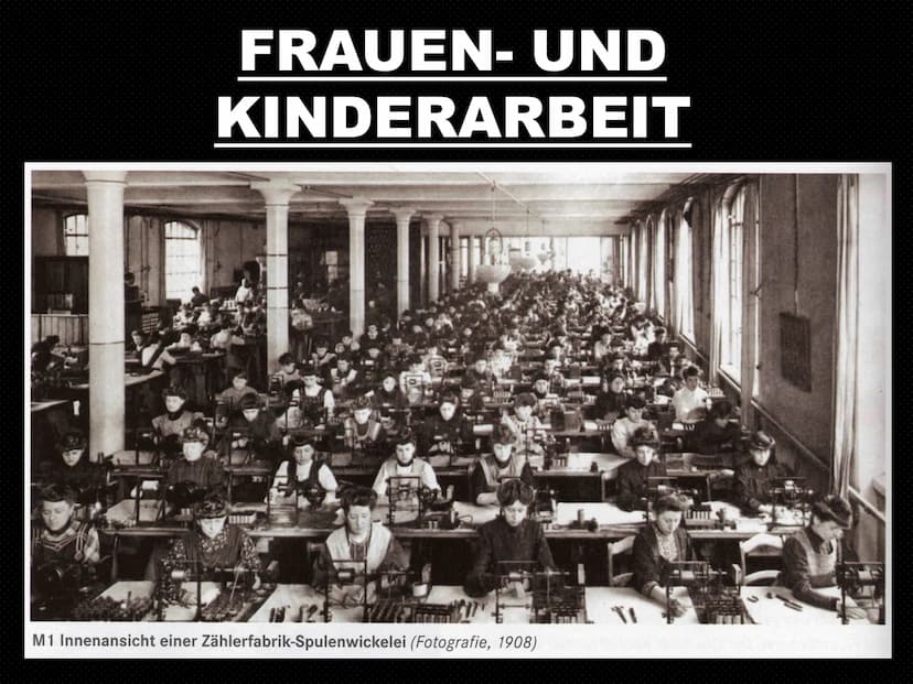 Da durch die Landwirtschaft viele Familien sich nicht ernähren könnten, gingen viele Frauen im 18.
Jahrhundert in den Fabriken arbeiten, um 