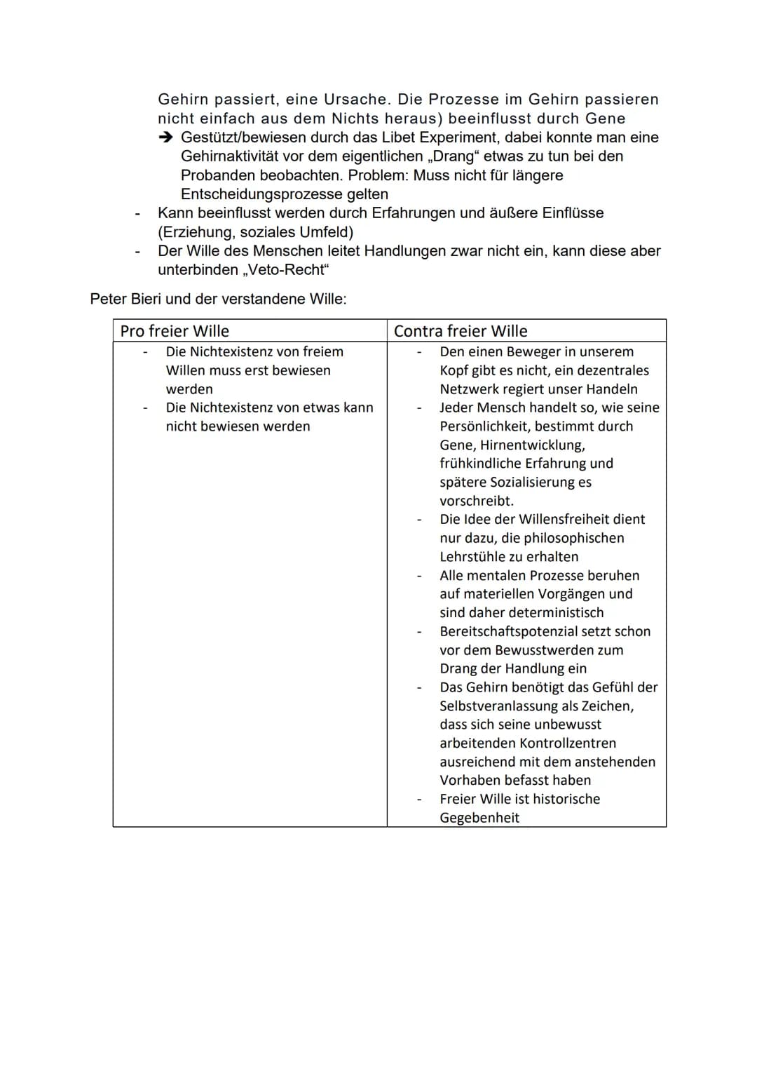 ETHIK ZUSAMMENFASSUNG
1. Definition Freiheit
Ohne persönlichen oder gesellschaftlichen Zwang oder anderen Verpflichtungen
zwischen unterschi