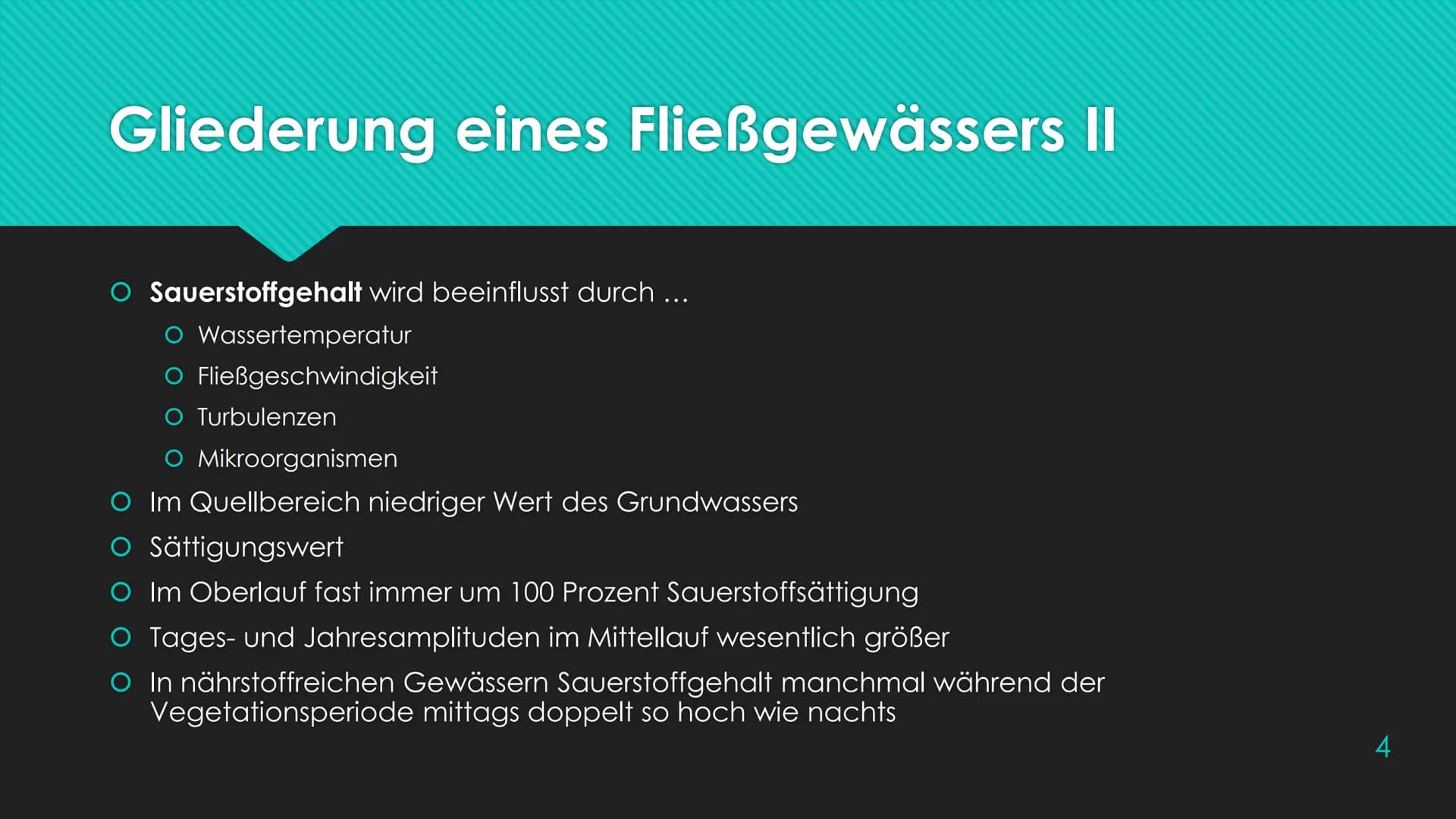 Ökosystem Fließgewässer
Schunk, Nele
23.06.2020 Nele Schunk
●
Gliederung eines Fließgewässers:
Abschnitte bezeichnet man nach Leitfischarten