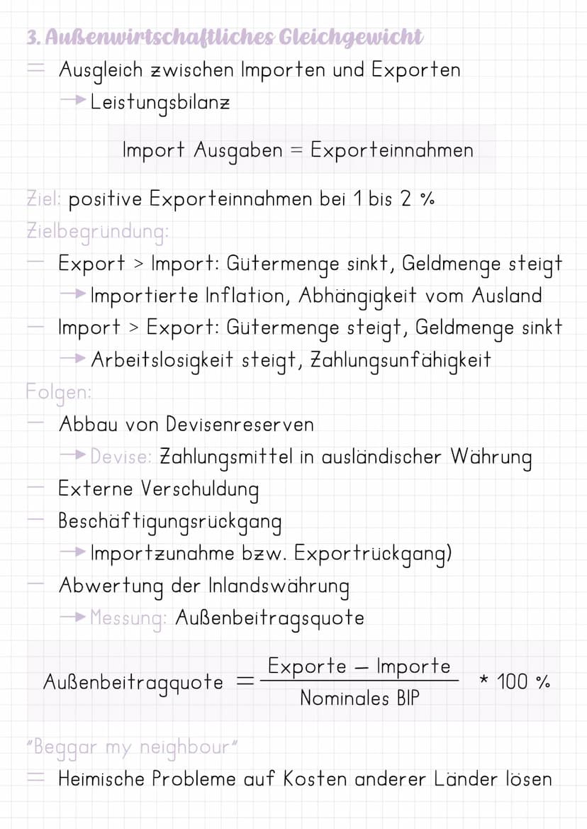 Magisches Viereck
System von wirtschaftspolitischen Staatszielen
"Magisch": alle Ziele sind gleichrangig, aber
sind meist unvereinbar
Stabil