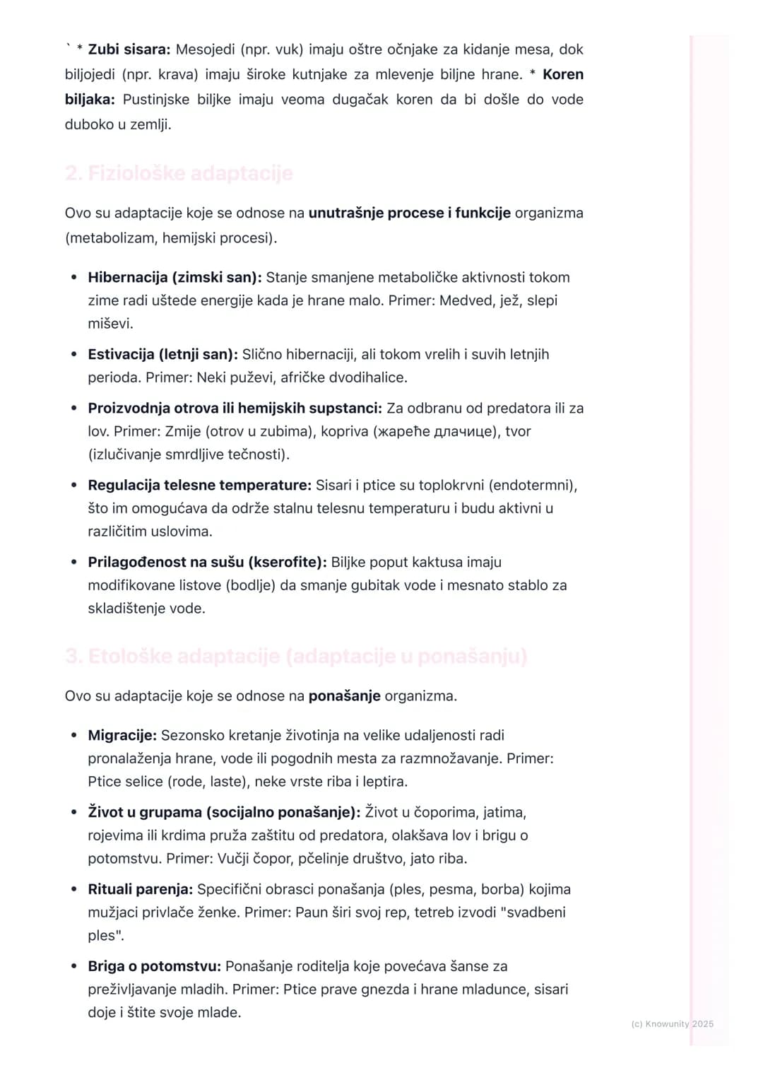 # Adaptacije organizama

Uvod u adaptacije

Adaptacije su nasledne osobine koje pomažu organizmima da prežive i da se
razmnožavaju u svojoj 