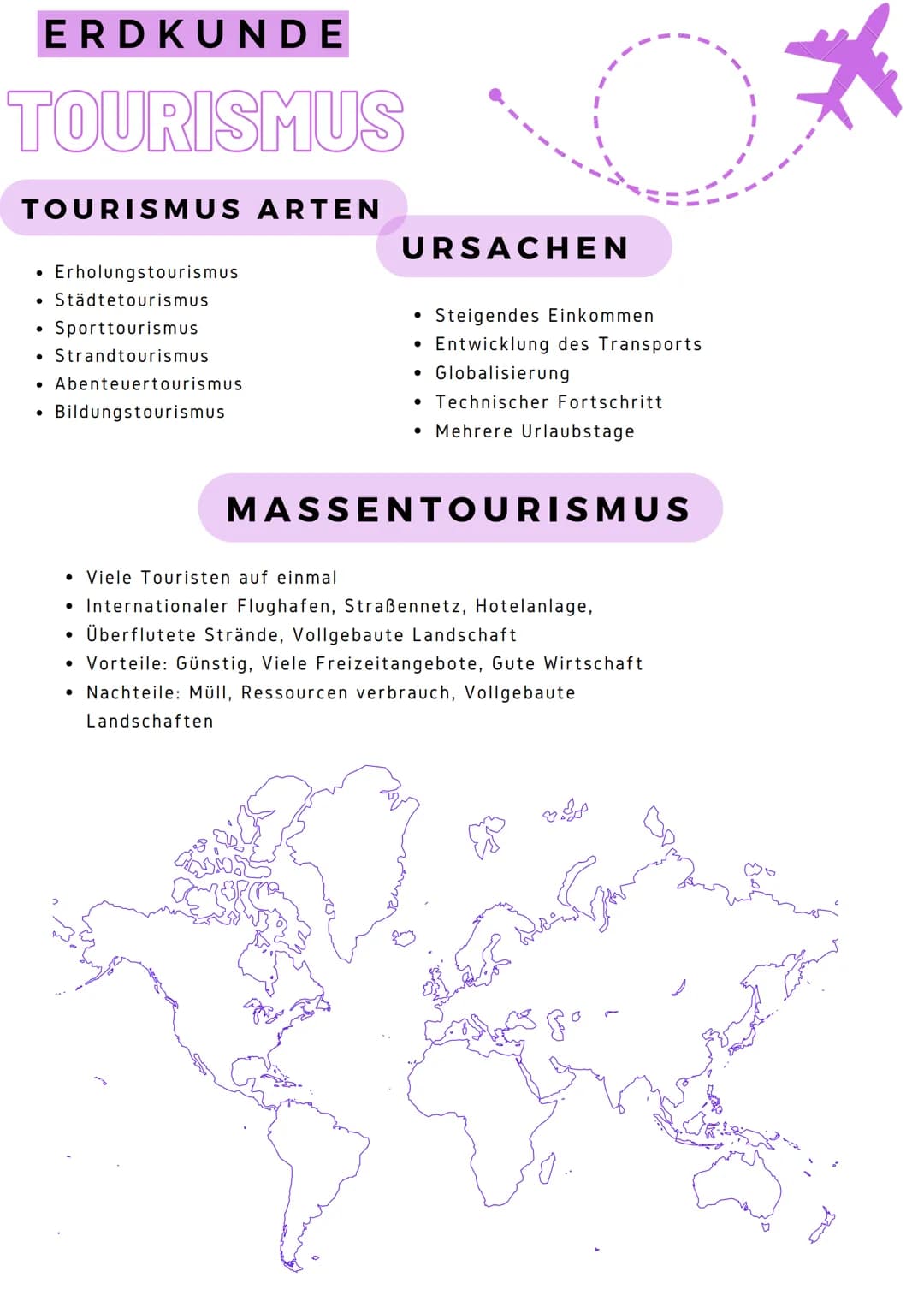 ERDKUNDE
TOURISMUS
Ziel
Ausbau des Tourismus in der
Peripherie-> selbstständige
Versorgung, geringe Abhängigkeit
vom Ausland, Abbau regional