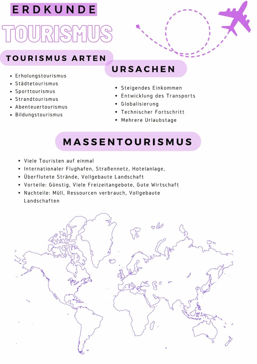 ERDKUNDE
TOURISMUS
Ziel
Ausbau des Tourismus in der
Peripherie-> selbstständige
Versorgung, geringe Abhängigkeit
vom Ausland, Abbau regional