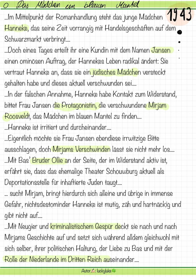 O Das Mädchen im bleuen Mantel
...m Mittelpunkt der Romanhandlung steht das junge Mädchen 1943
Hanneke, das seine Zeit vorrangig mit Handels