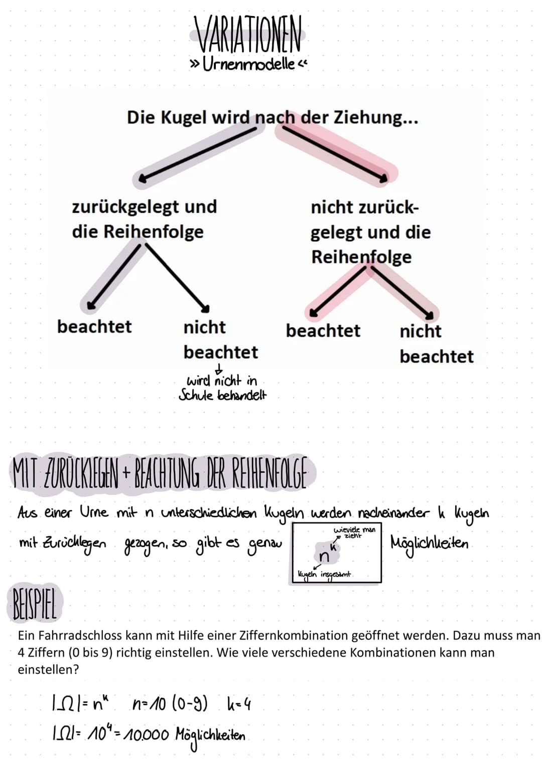 KOMBINATORIK
Schon bei einfachen Zufallsexperimenten kann es vorkommen, class die Ergebnissmenge
So umfangreich wird, dass es nicht mehr sin