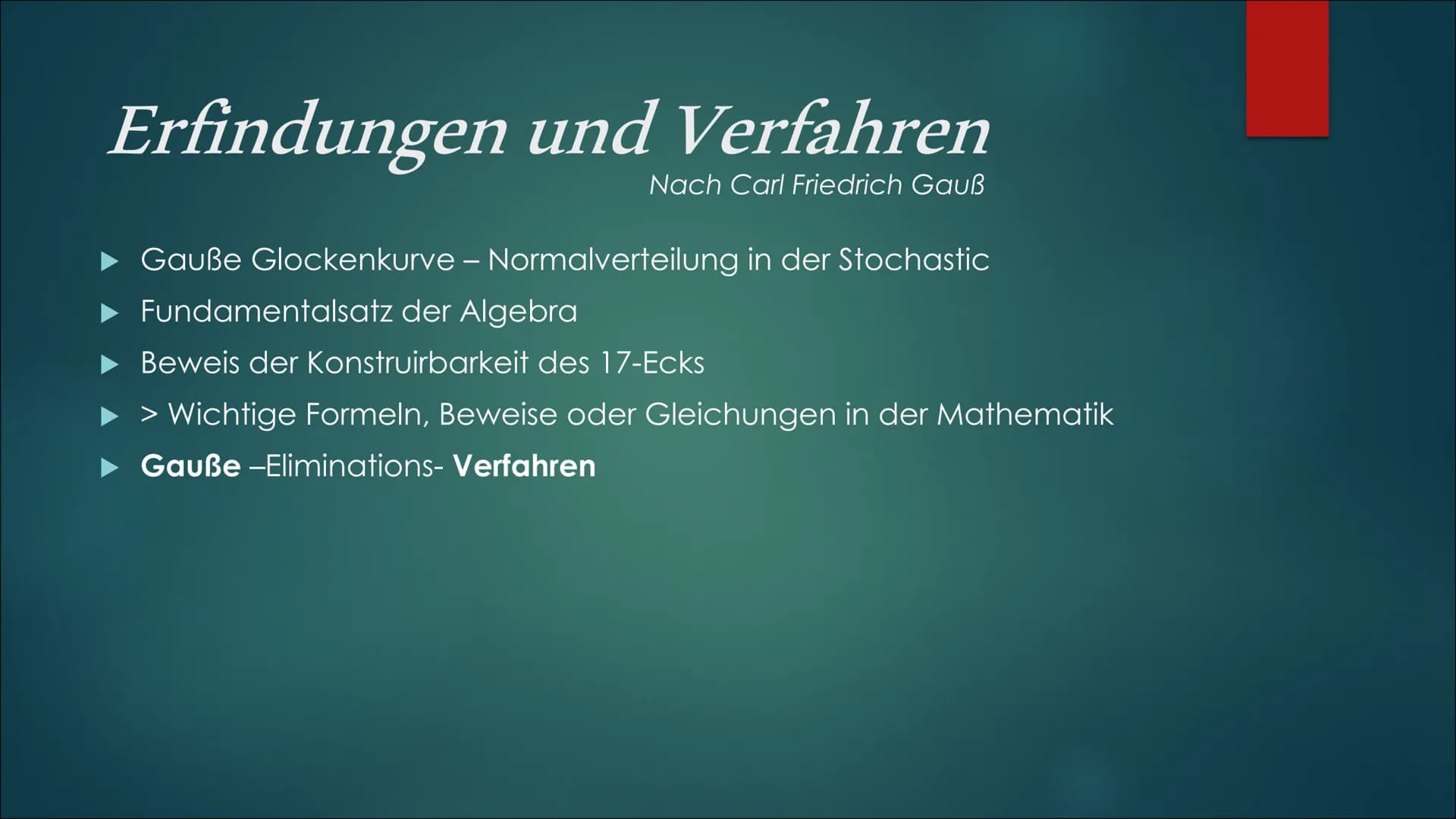 Mathematik
Grundlegendes Anforderungsniveau
Was ist das Gaußsche Eliminationsverfahren?
Das Gaußsche-Eliminationsverfahren oder kurz der Gau
