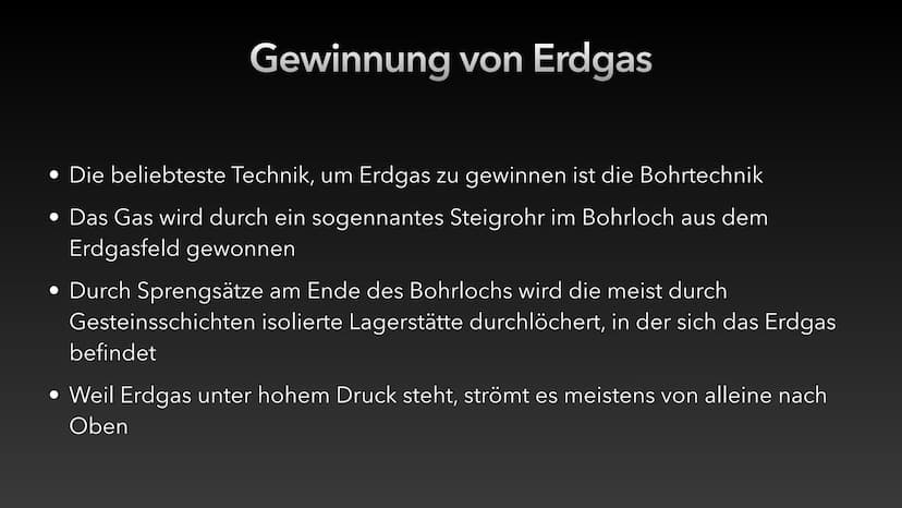 Erdgas Inhaltsverzeichnis
• Was ist Erdgas?
• 4 Formen von Erdgas
• Die Entstehung von Erdgas
• Vorkommen
• Gewinnung
• Verarbeitung
Bedeutu