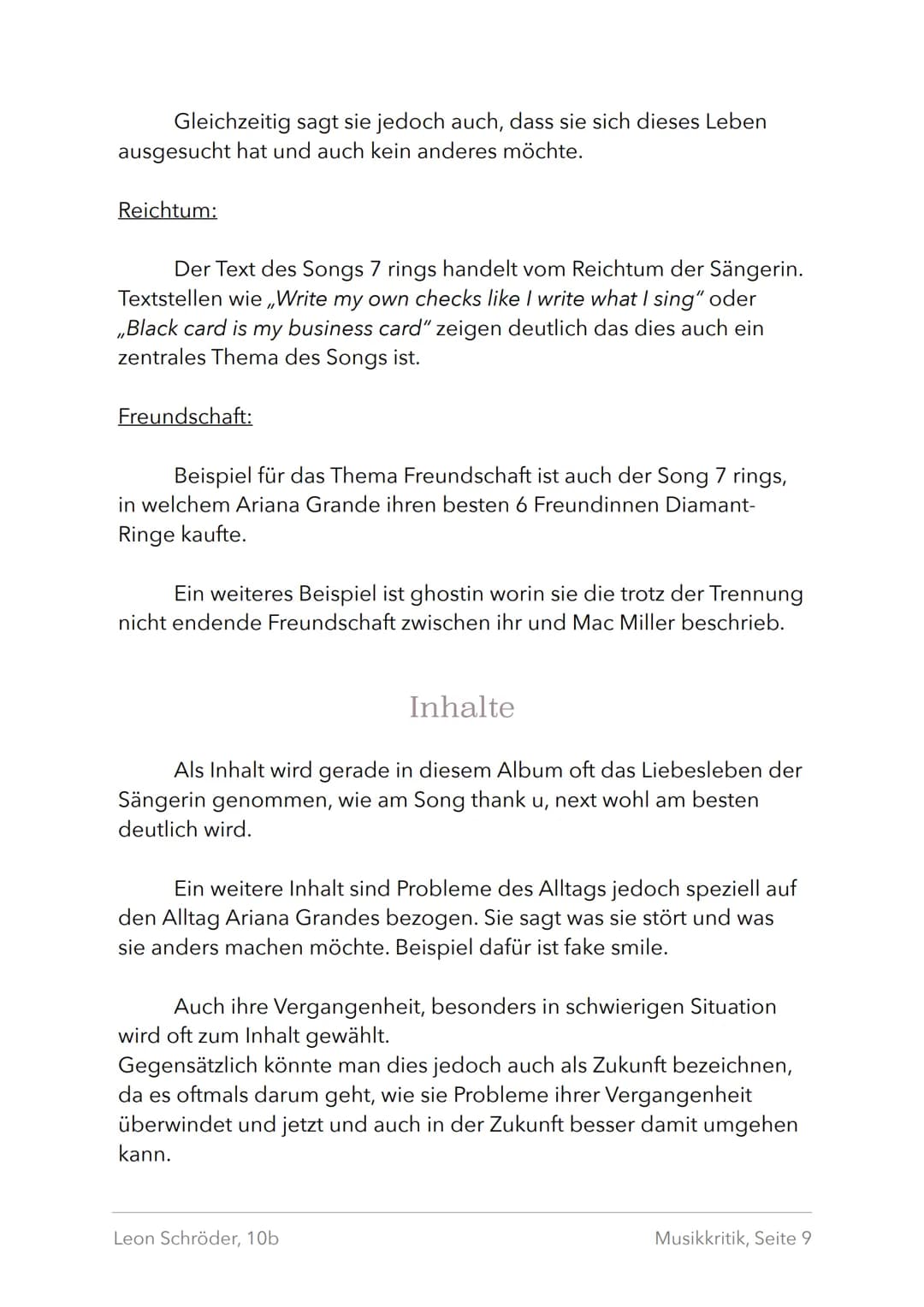 Musikkritik
thank u, next
Leon Schröder, 10b
EXPLICIT CONTENT
761499-
Musikkritik, Seite 1 Einleitung
Allgemeines
In der vorliegenden Musikk
