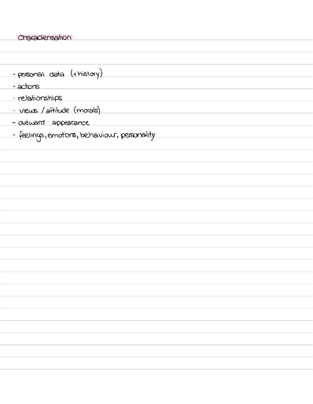 Characterisation 