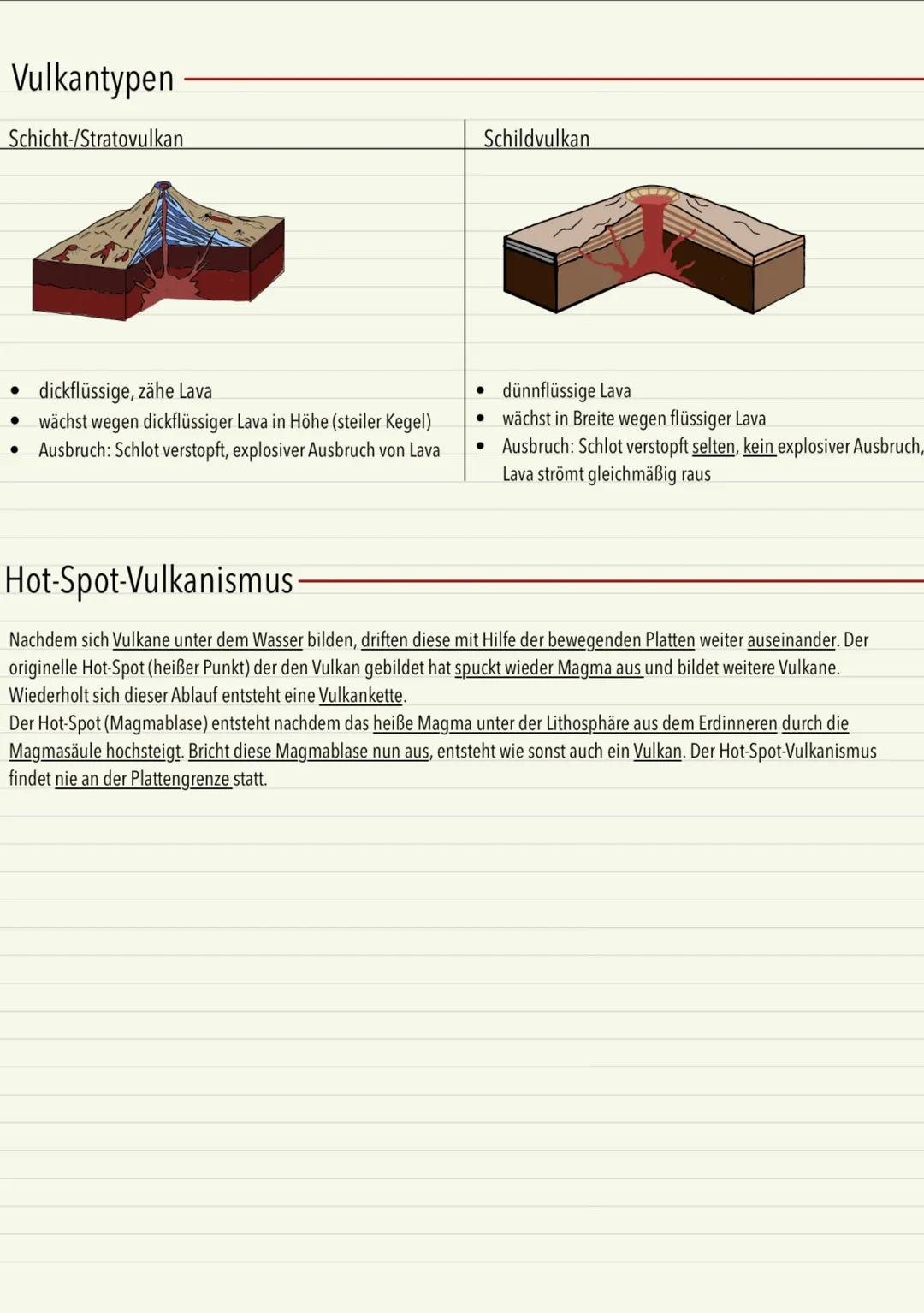 # Vulkanismus
Aufbau Schichtvulkan:
Vulkankegel
-Hauptkrater
-Hauptschlot
Nebenkrater
Lavastrom
Magmakammer
+ Magma
Nebenschlot
einzelne Lav