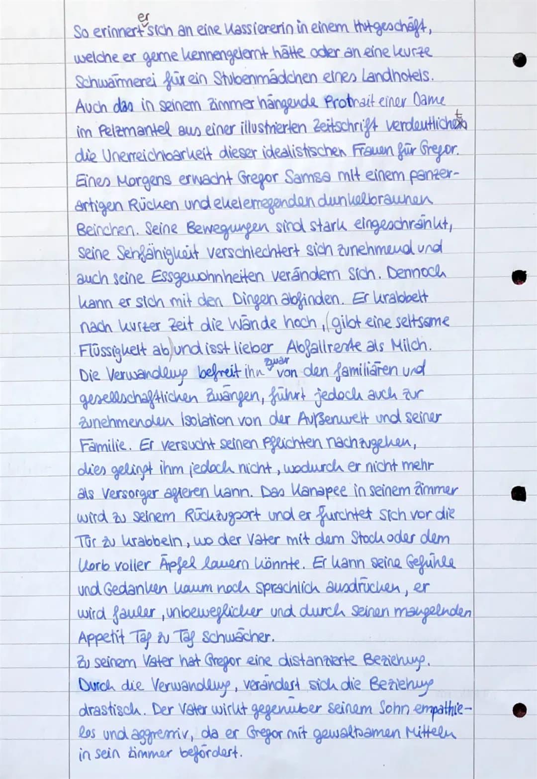 HA: Charakterisieren
Sie Gregor.
→ Berücksichtigung des Lebens vor der Verwandlung
(berufliche und private Situation) und wie er sich
angesi