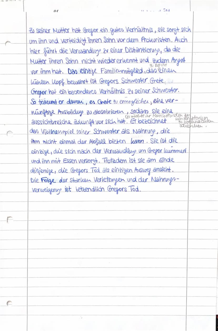 HA: Charakterisieren
Sie Gregor.
→ Berücksichtigung des Lebens vor der Verwandlung
(berufliche und private Situation) und wie er sich
angesi