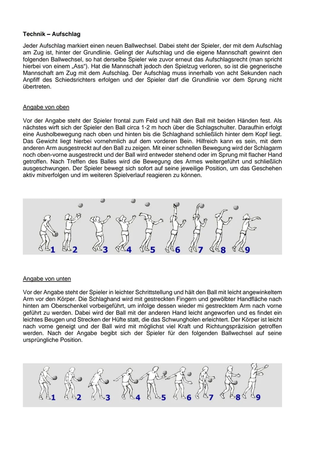Die folgenden Seiten dienen dem Veranschaulichen der sporttheoretischen Merkmale einer
sauberen Volleyball Technik im oberen beziehungsweise