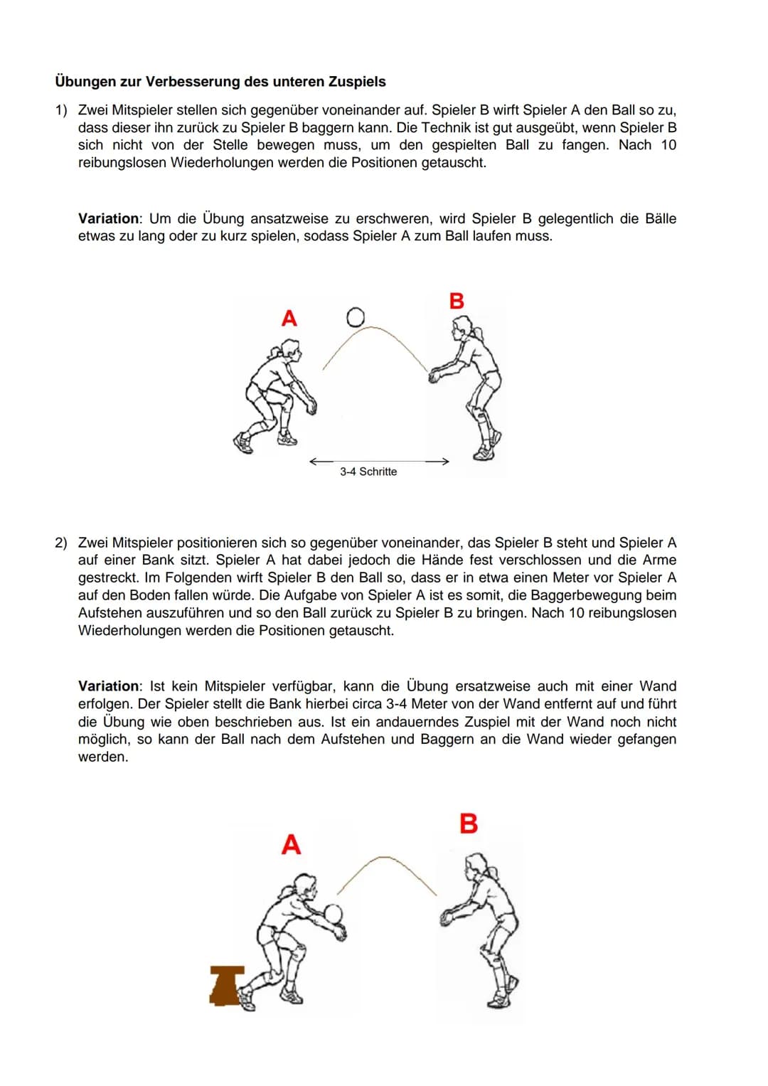 Die folgenden Seiten dienen dem Veranschaulichen der sporttheoretischen Merkmale einer
sauberen Volleyball Technik im oberen beziehungsweise