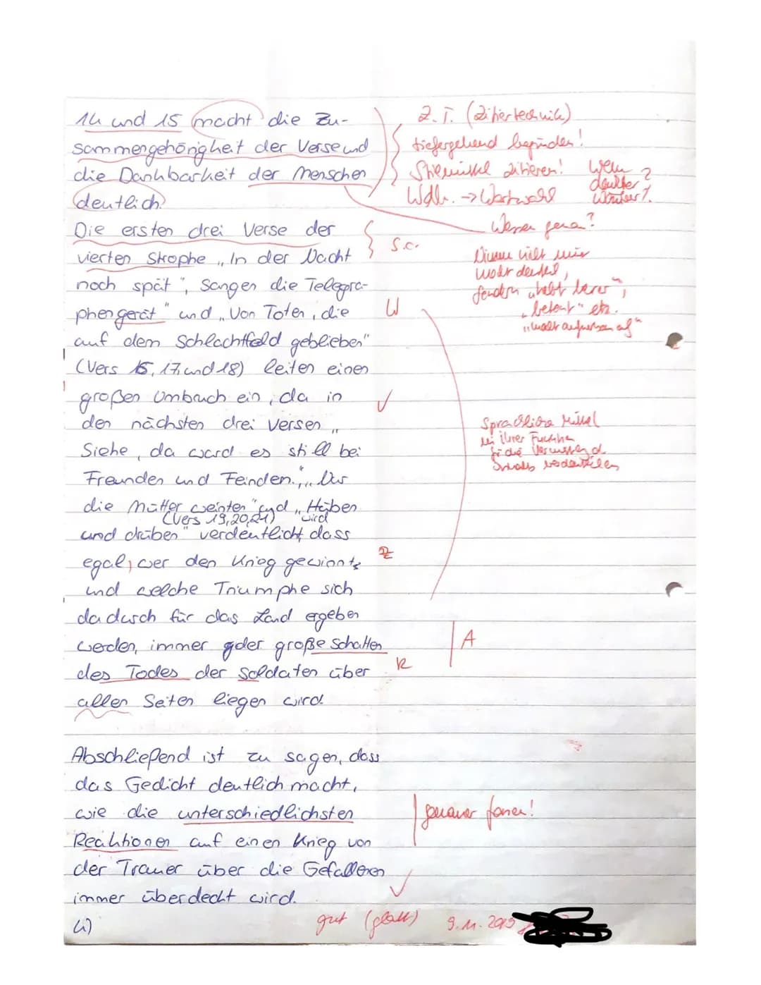 Deutschhlausur Nr. 1) 31.10.19
Das Gedicht Moderne Legende",
welches im Jahr 1914 von
Bertold Brecht geschrieben wurde,
handelt von den Reak