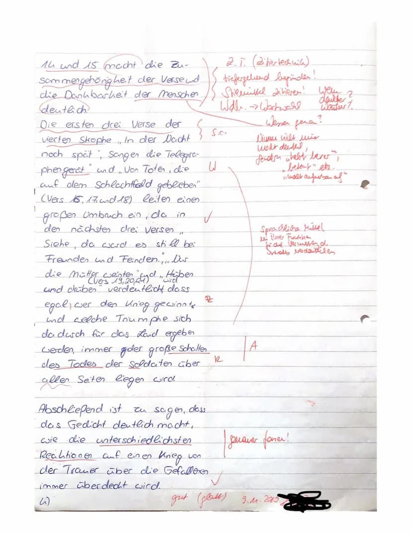 Deutschhlausur Nr. 1) 31.10.19
Das Gedicht Moderne Legende",
welches im Jahr 1914 von
Bertold Brecht geschrieben wurde,
handelt von den Reak