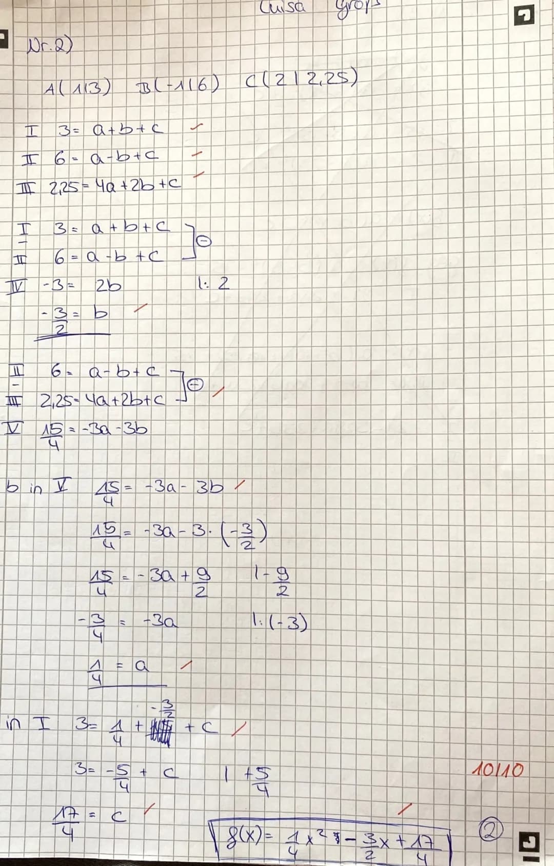 Berufliches Gymnasium Klasse 11
Schriftliche Überprüfung (SÜ)
Die Lösung ist ausführlich, nachvollziehbar und formal korrekt darzustellen!
A