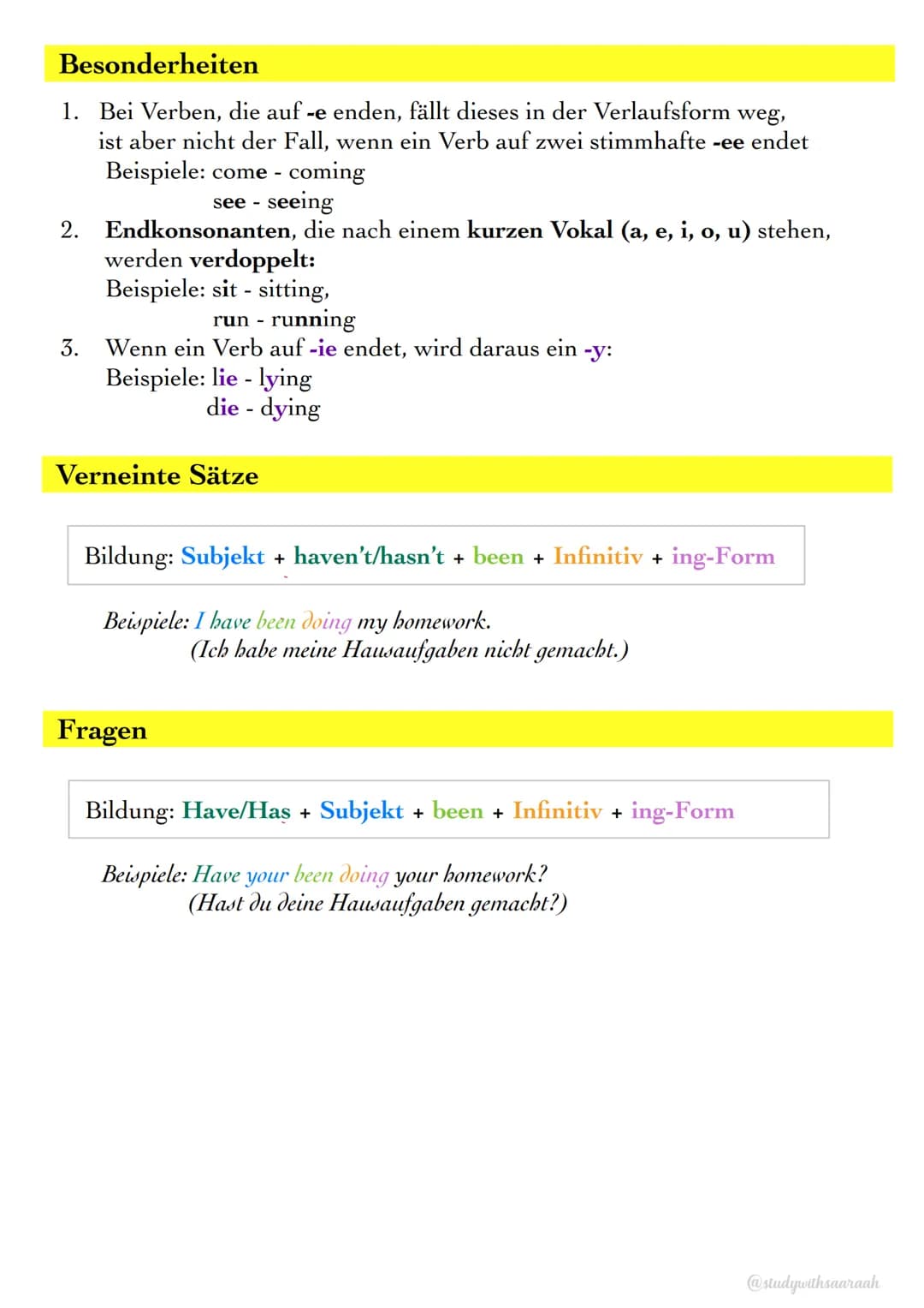 PRESENT PERFECT PROGRESSIVE
Definition
Das present perfect progressive ist eine Zeitform der Vergangenheit.
Sie wird benutzt, um die Dauer e