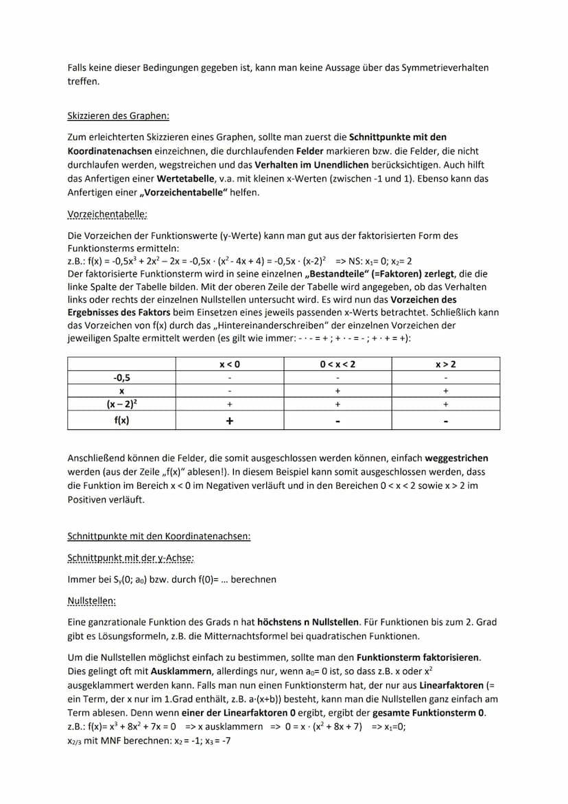 1. Potenzfunktionen
Form: f(x)= ax mit a E R\{0} und n E N; D= R
Eigenschaften:
a>0
7) Potenzfunktionen und ganzrationale Funktionen
a<0
a (