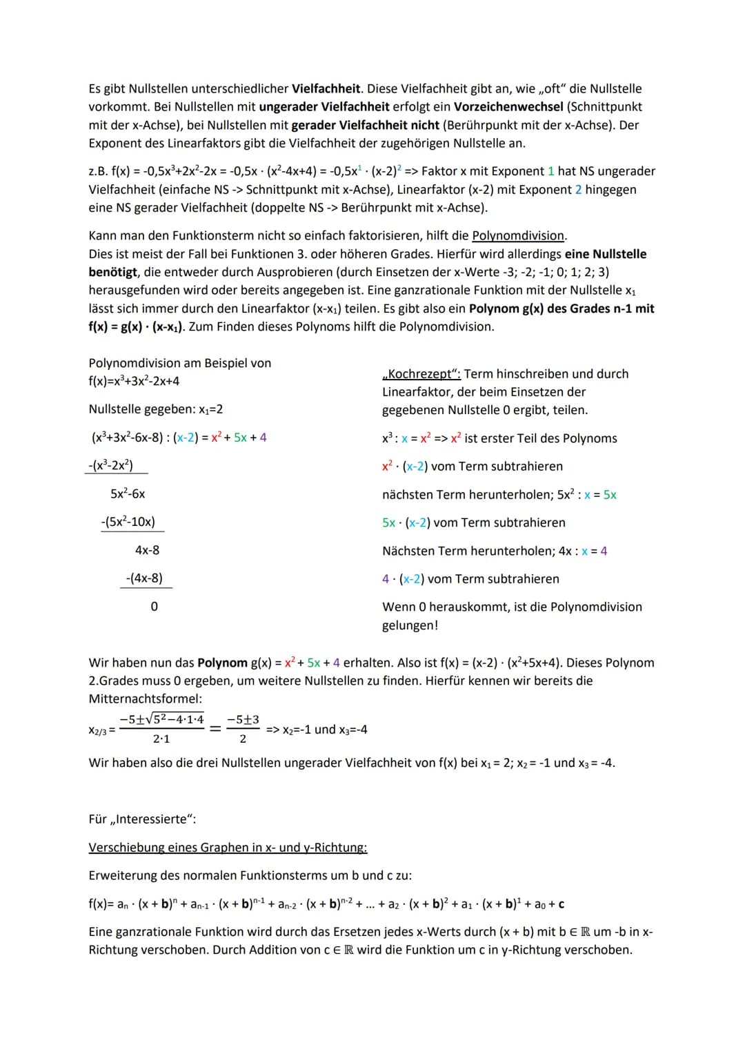 1. Potenzfunktionen
Form: f(x)= ax mit a E R\{0} und n E N; D= R
Eigenschaften:
a>0
7) Potenzfunktionen und ganzrationale Funktionen
a<0
a (