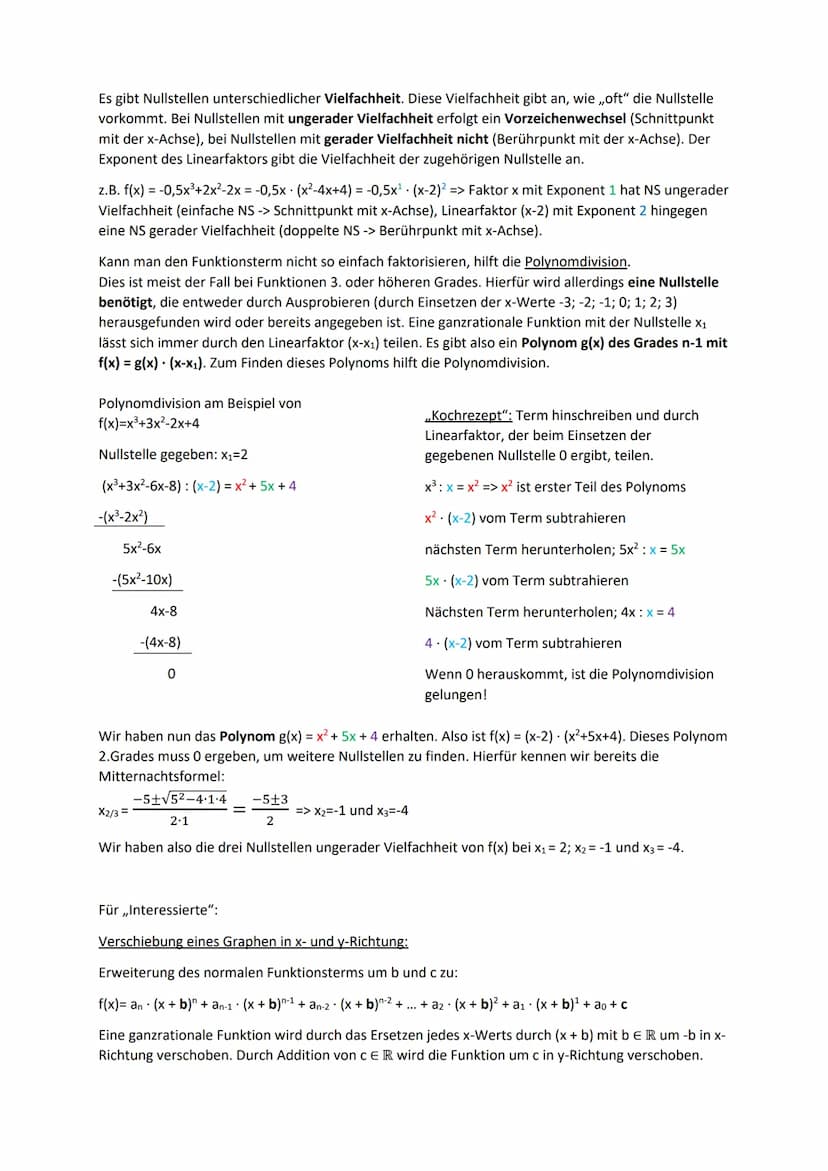 1. Potenzfunktionen
Form: f(x)= ax mit a E R\{0} und n E N; D= R
Eigenschaften:
a>0
7) Potenzfunktionen und ganzrationale Funktionen
a<0
a (