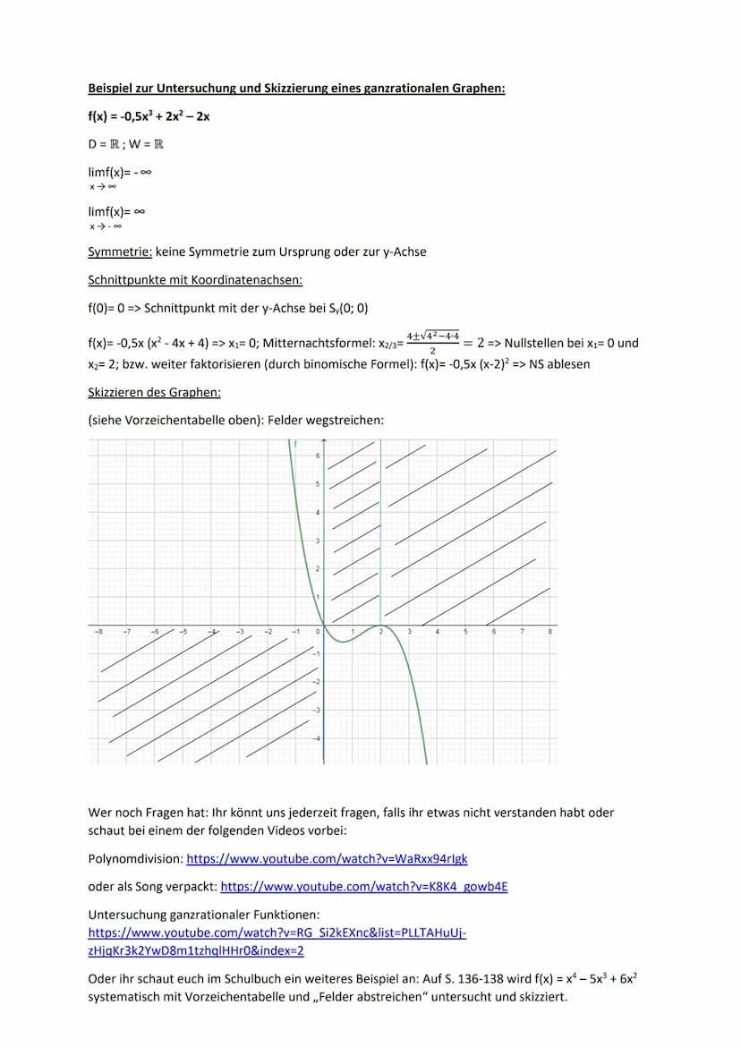 1. Potenzfunktionen
Form: f(x)= ax mit a E R\{0} und n E N; D= R
Eigenschaften:
a>0
7) Potenzfunktionen und ganzrationale Funktionen
a<0
a (