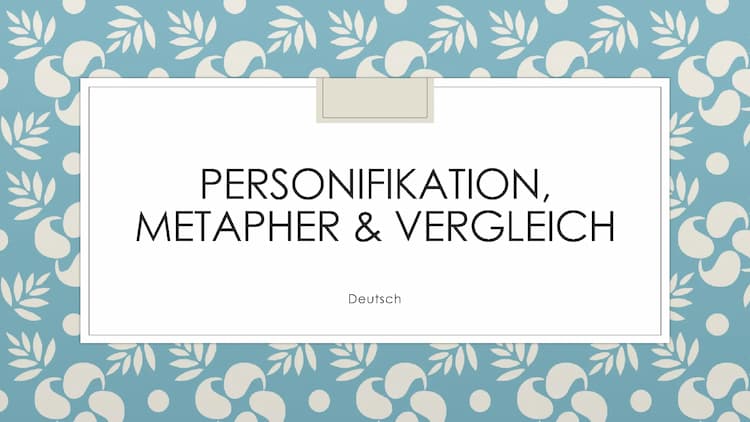Know Personifikation, Metapher & Vergleich thumbnail