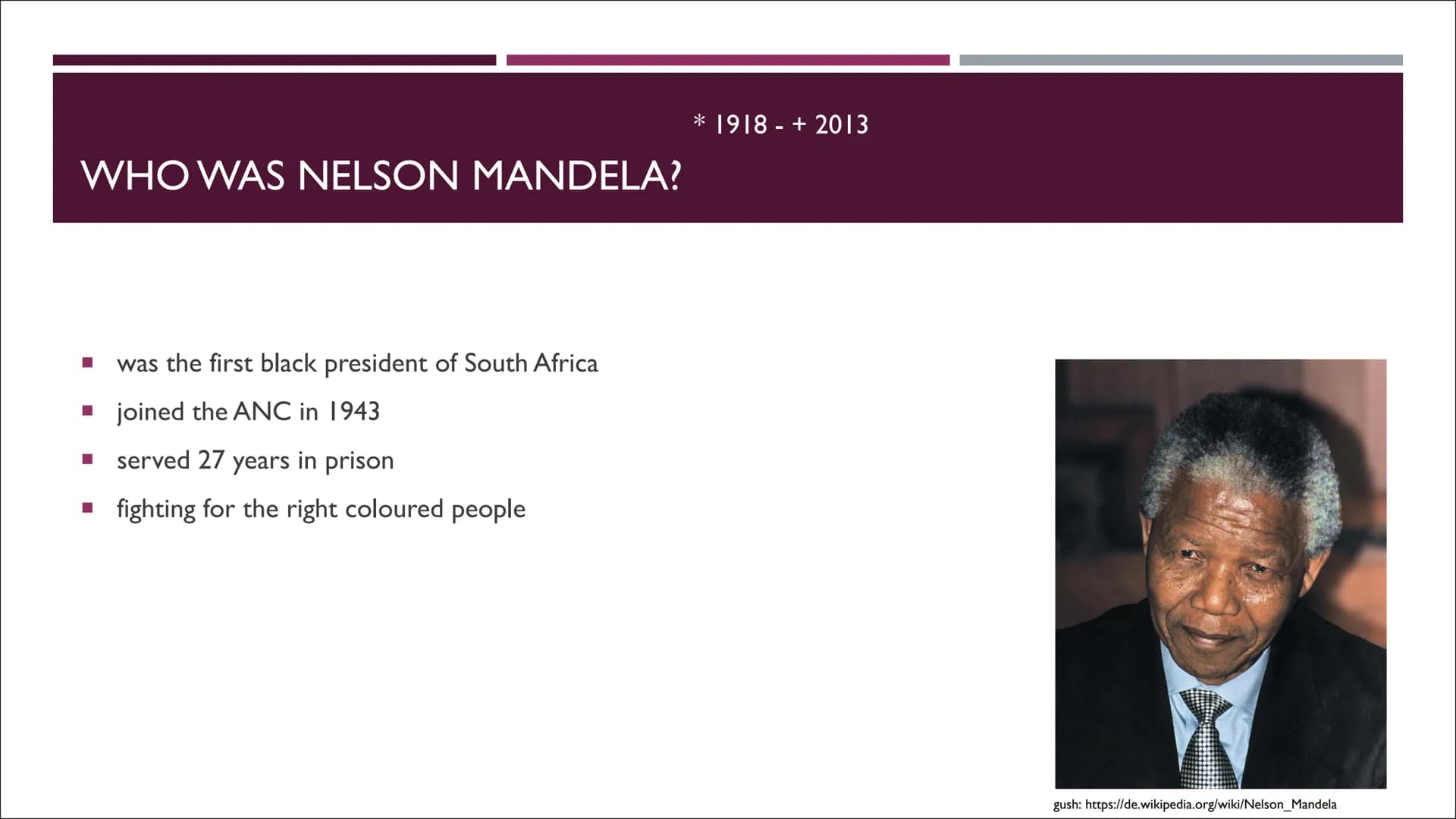 THE CURRENT
SITUATION OF
COLOURED PEOPLE
IN SOUTH AFRIKA
AND THE COMPARED TO THE PAST STRUCTURE
■ What is apartheid?
■ Who was Nelson Mandel